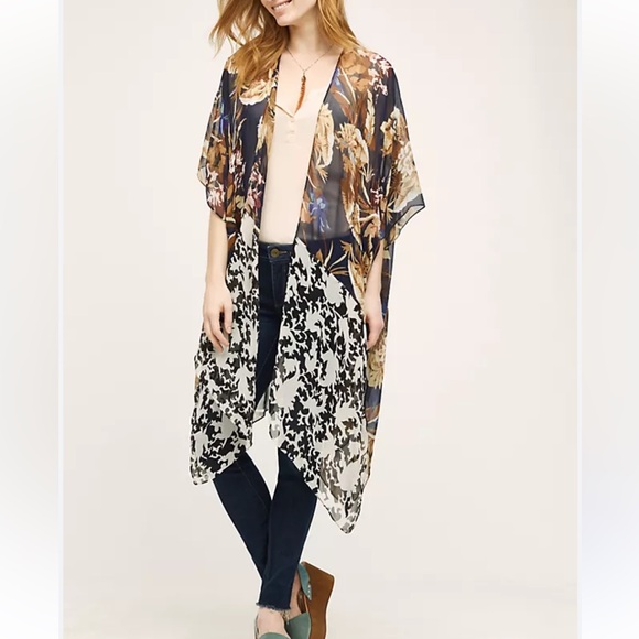 Anthropologie Vasilisa Silk Kimono EUC - Picture 14 of 16